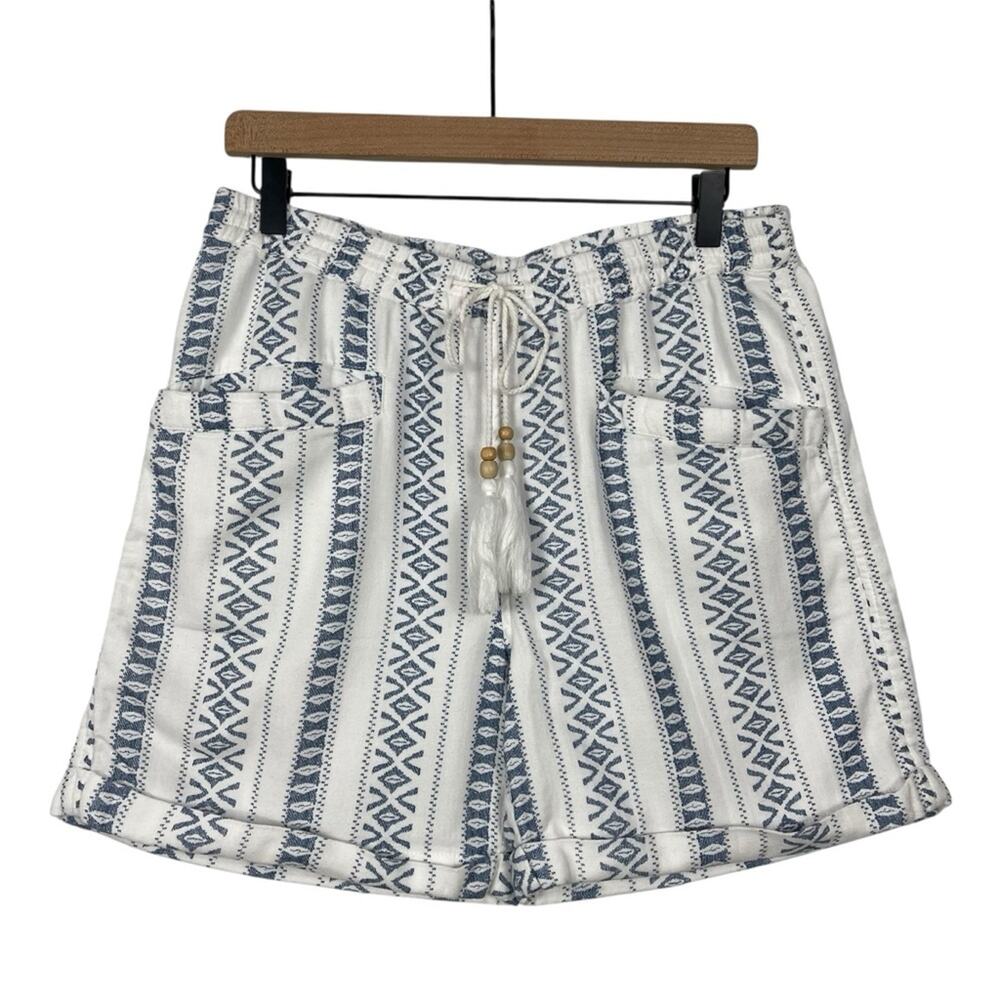 Sundance On Deck Shorts Blue White Stripes Tassel Tie 100% Cotton Size Small - Picture 2 of 8